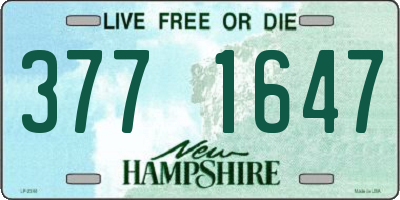 NH license plate 3771647