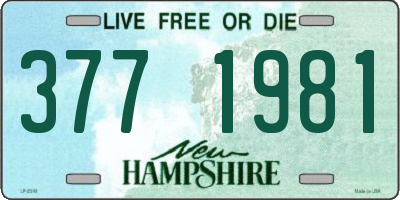 NH license plate 3771981