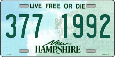 NH license plate 3771992
