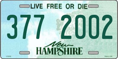 NH license plate 3772002