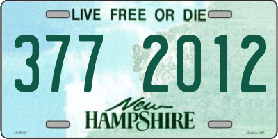 NH license plate 3772012