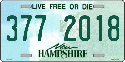NH license plate 3772018