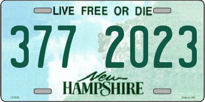NH license plate 3772023