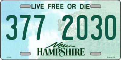 NH license plate 3772030