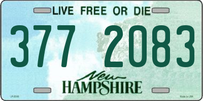 NH license plate 3772083