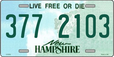 NH license plate 3772103