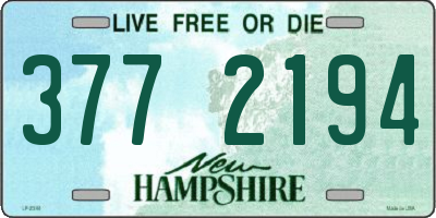 NH license plate 3772194
