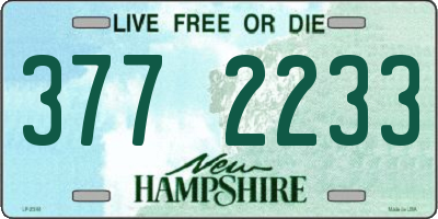 NH license plate 3772233