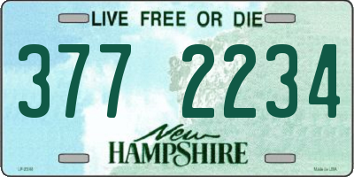 NH license plate 3772234
