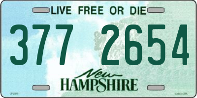 NH license plate 3772654