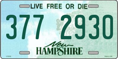 NH license plate 3772930
