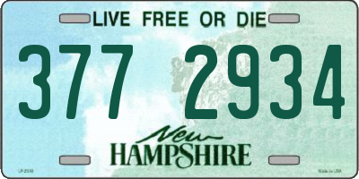 NH license plate 3772934