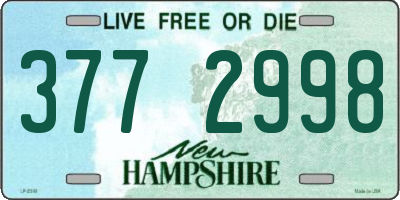 NH license plate 3772998
