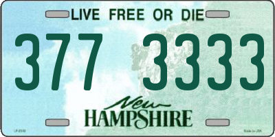 NH license plate 3773333