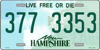 NH license plate 3773353