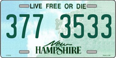 NH license plate 3773533