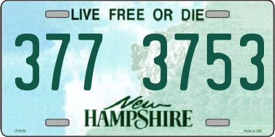 NH license plate 3773753
