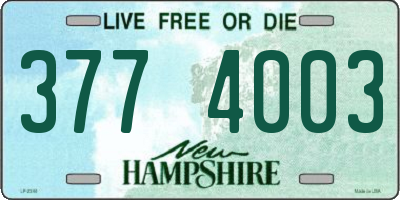 NH license plate 3774003