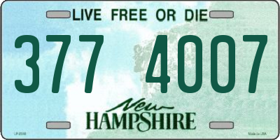 NH license plate 3774007