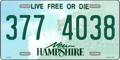 NH license plate 3774038