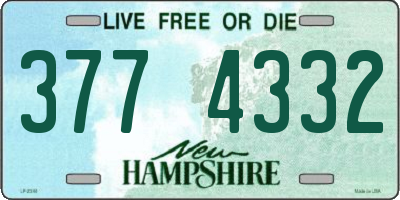 NH license plate 3774332