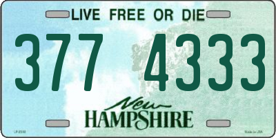 NH license plate 3774333