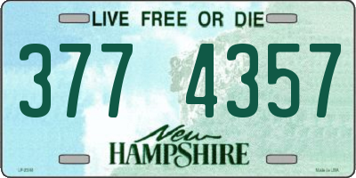 NH license plate 3774357