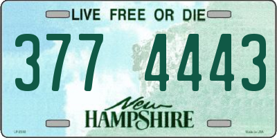 NH license plate 3774443