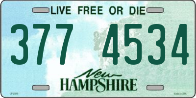 NH license plate 3774534