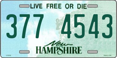 NH license plate 3774543