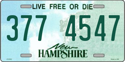 NH license plate 3774547