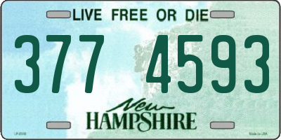 NH license plate 3774593