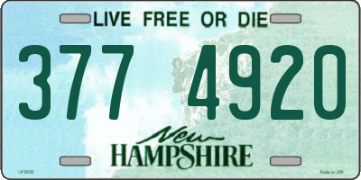 NH license plate 3774920