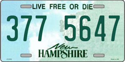 NH license plate 3775647