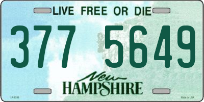 NH license plate 3775649