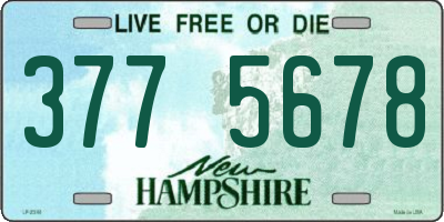 NH license plate 3775678