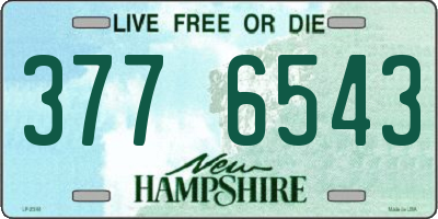 NH license plate 3776543