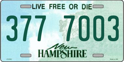 NH license plate 3777003