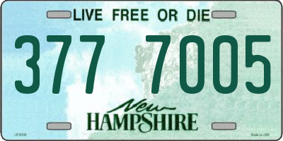 NH license plate 3777005