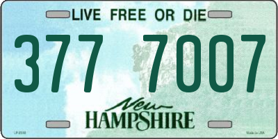 NH license plate 3777007