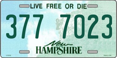 NH license plate 3777023