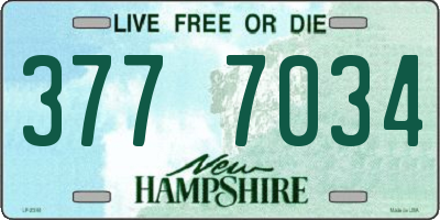 NH license plate 3777034
