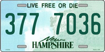 NH license plate 3777036