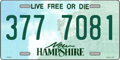 NH license plate 3777081