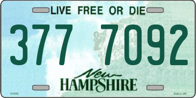 NH license plate 3777092