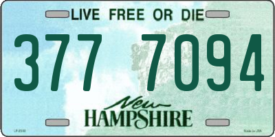 NH license plate 3777094