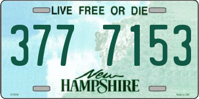 NH license plate 3777153