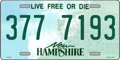 NH license plate 3777193