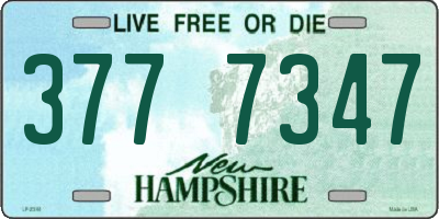 NH license plate 3777347