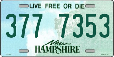 NH license plate 3777353